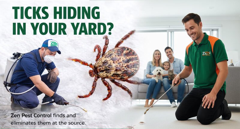 Professional Flea and Tick Control treatment being applied in a residential home